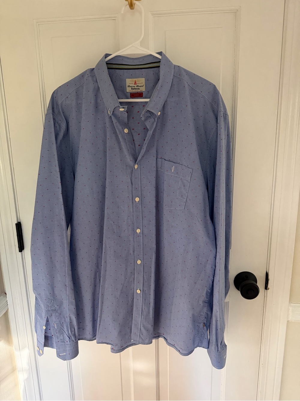 Barbour Light Blue Dotted Button-Down Shirt